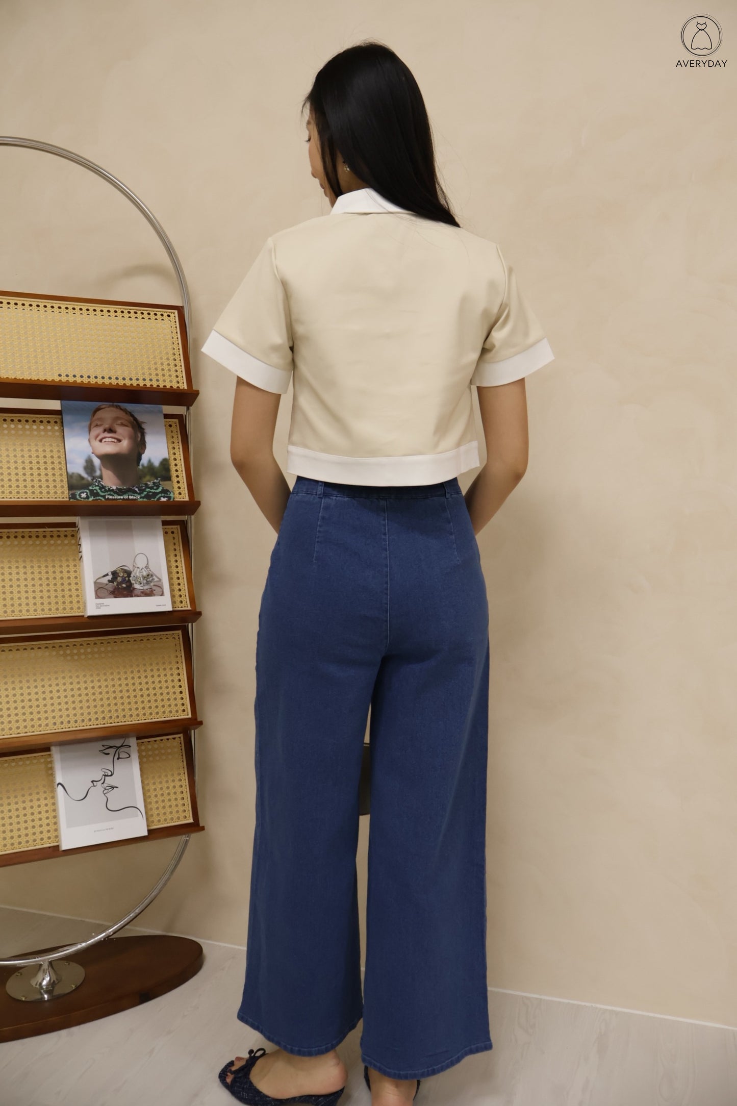 Sierra Collar Button Top In Cream