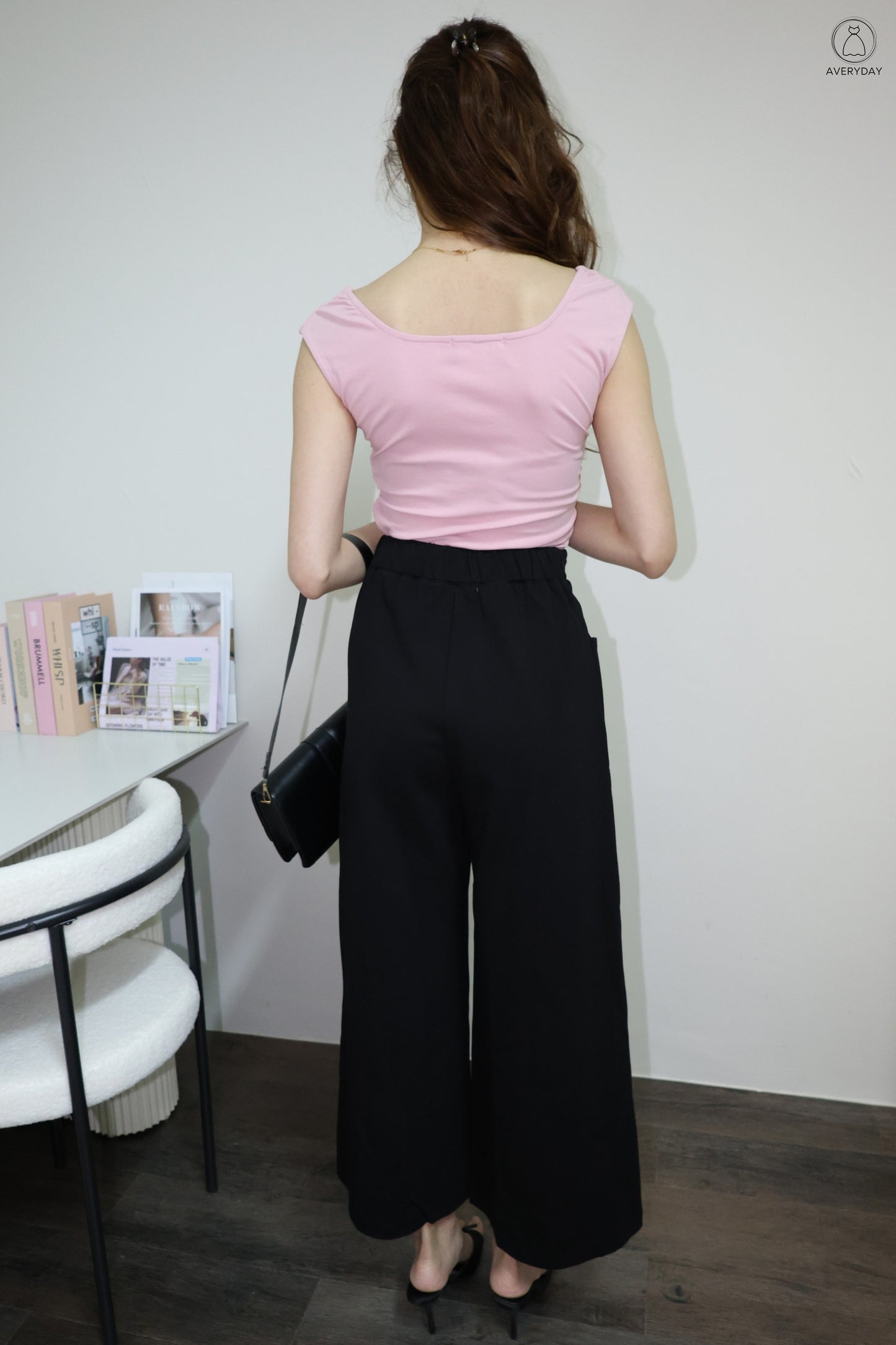 Noelle Square Neck Ruched Top In Pink