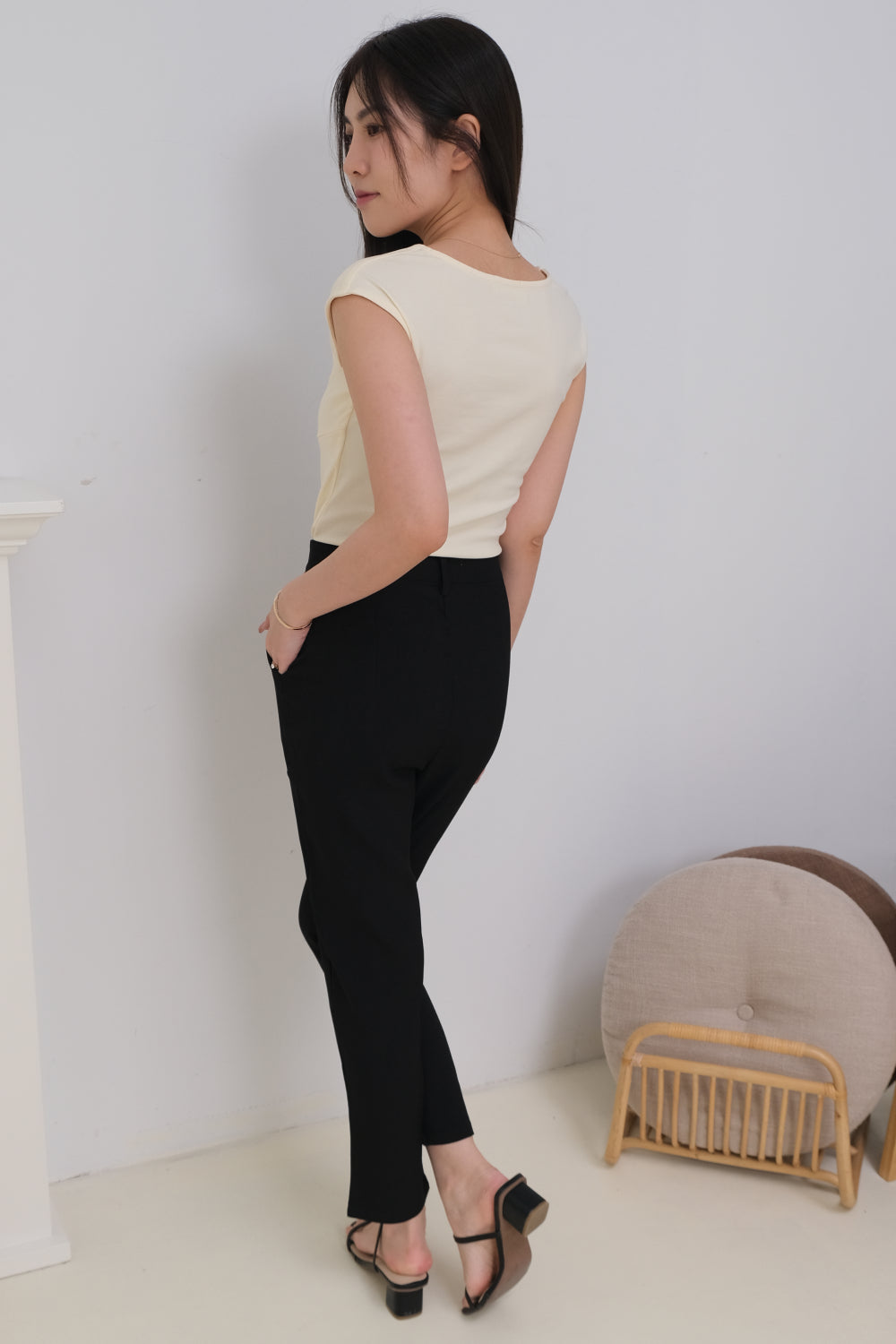 Amy Ribbon Basic Top in Yellow