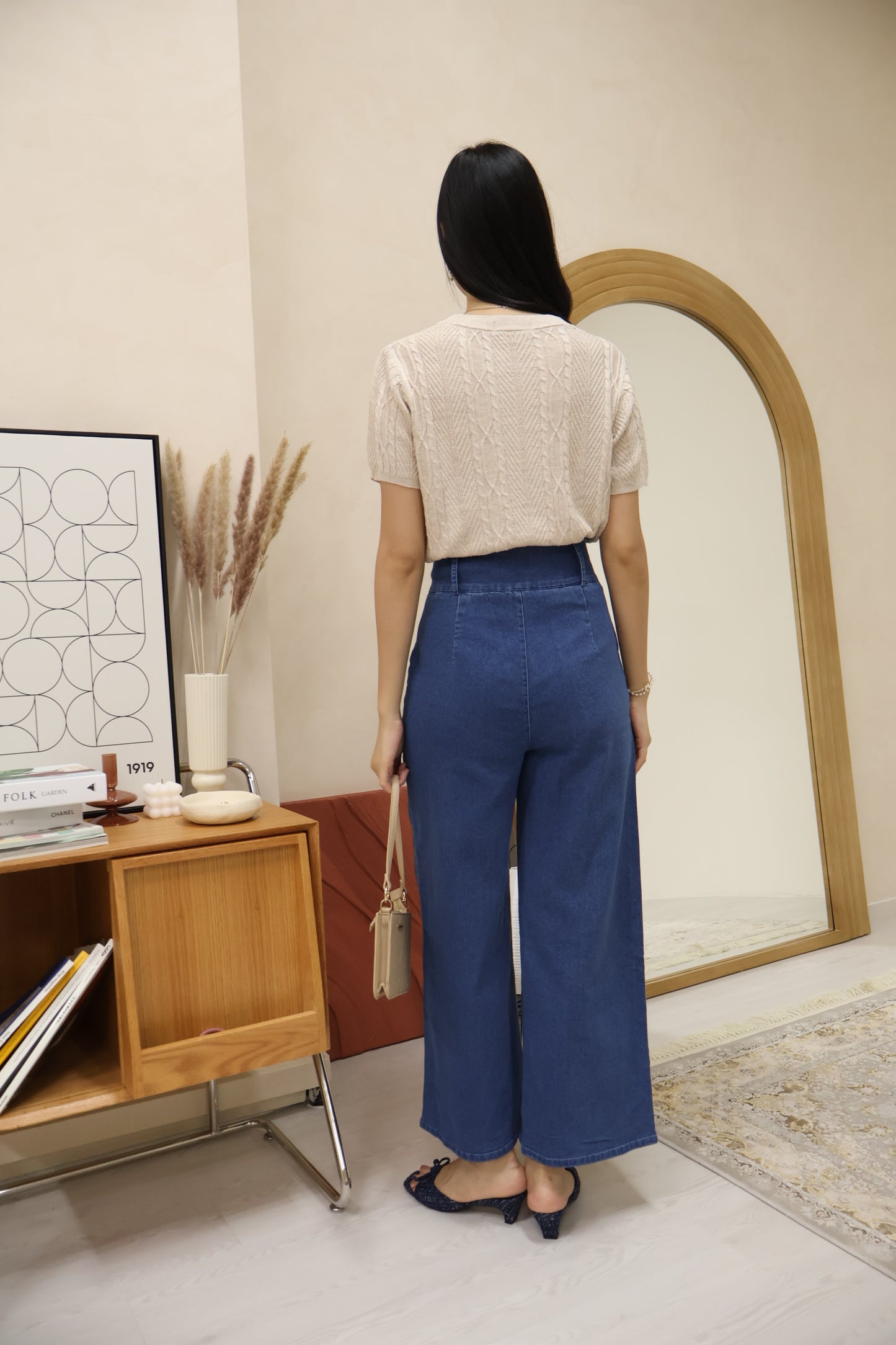 Kerlyn Cable Knit Patterned Top In Oat