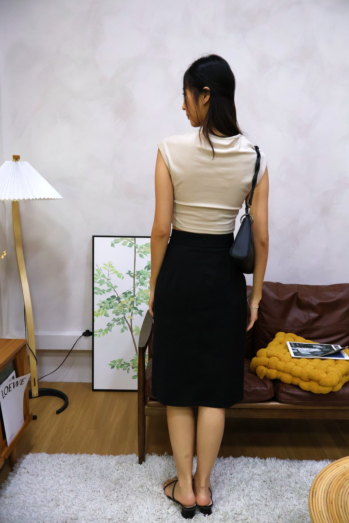 Jerlyn Ruched Work Skorts In Black