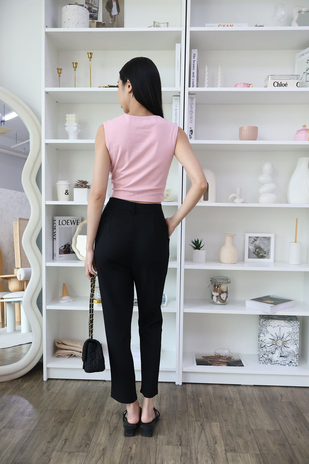 Jen Slim Fit Work Pants in Black