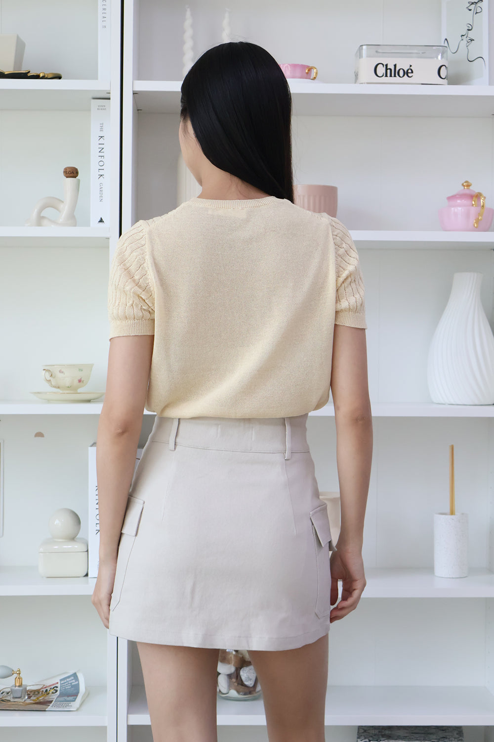 Gemma Ribbon Knit Top in Daffodil