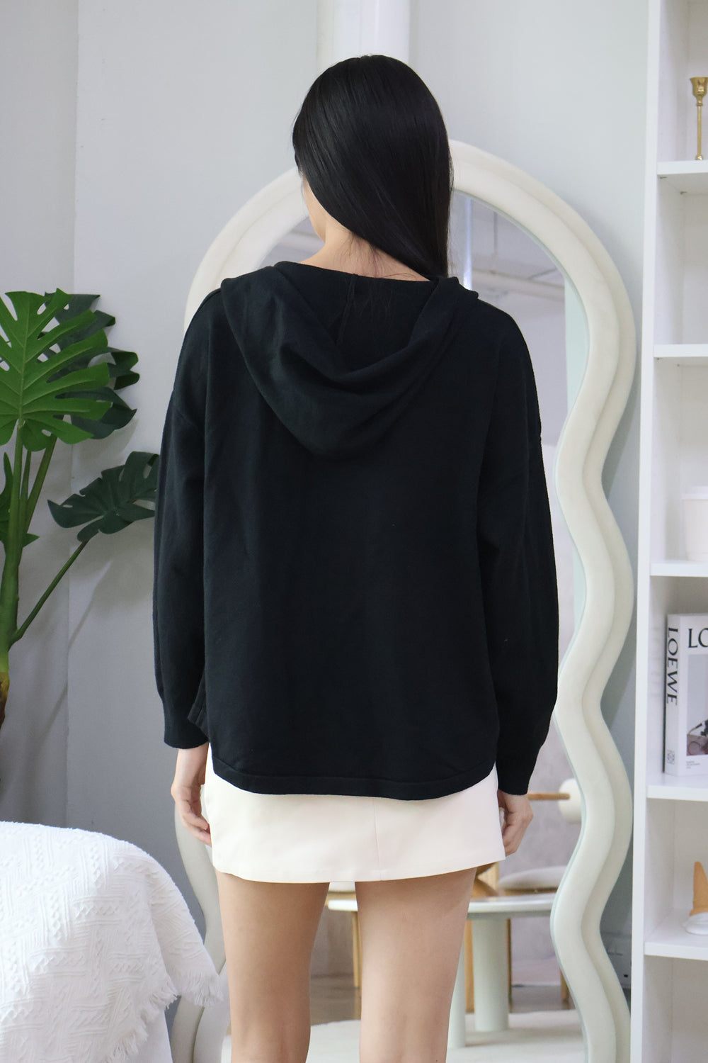 *Premium* Meredith Soft Knit Hoodie Cardigan in Black