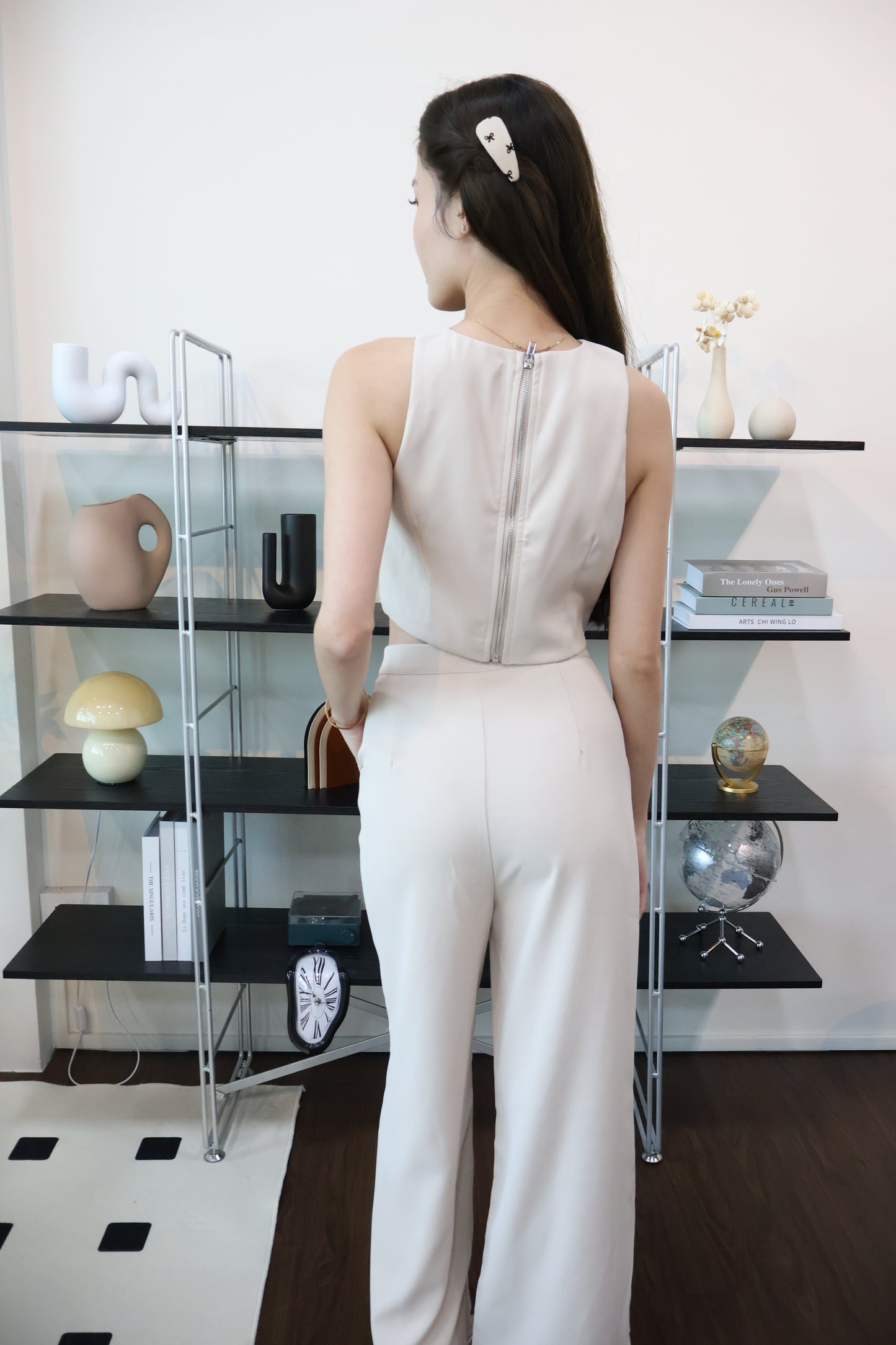 Amarice Minimalist Co-Ords Pants Set In Cream