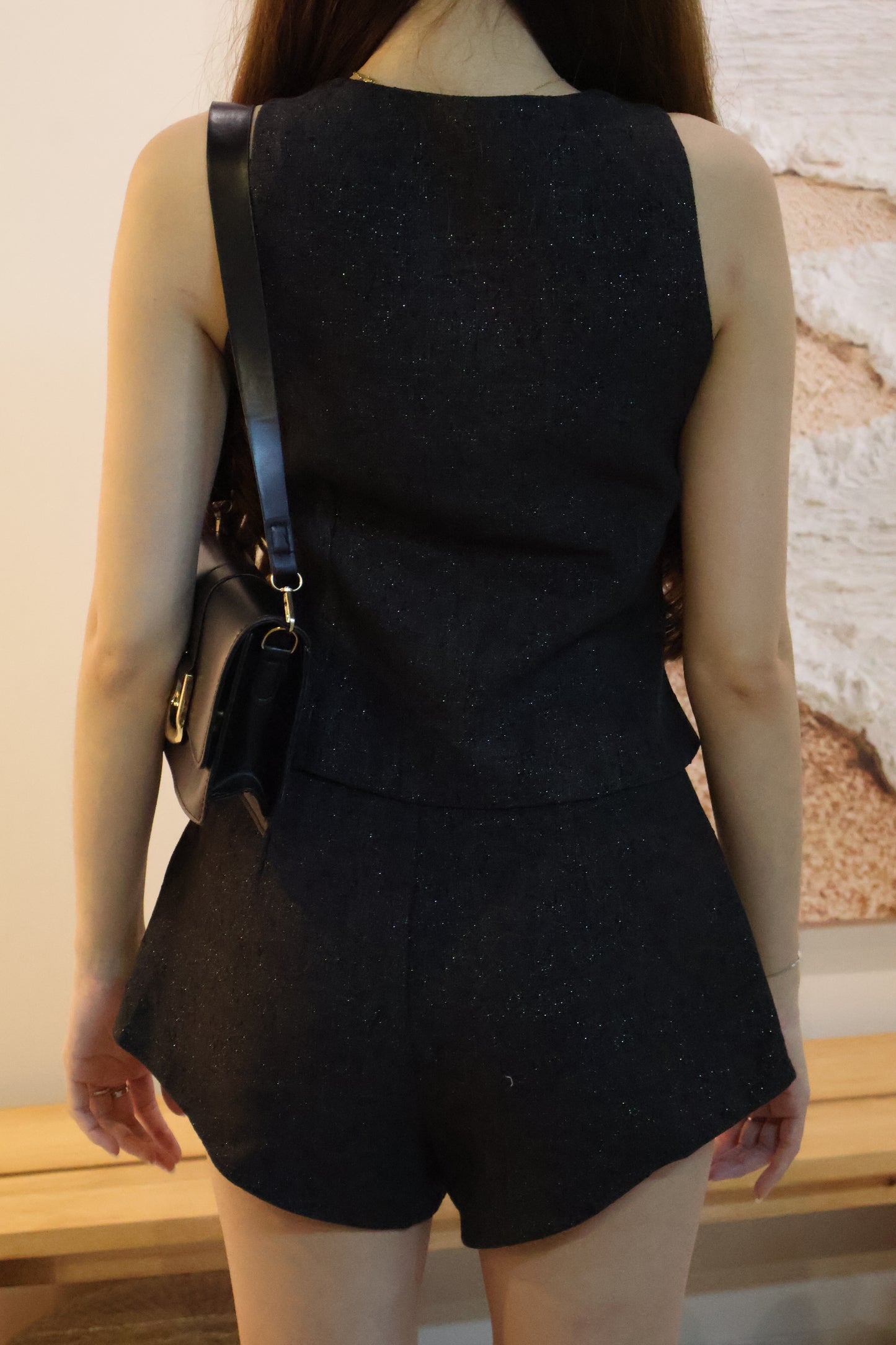 Milly Tweed Co-Ords Set In Black (With Detachable Bling Ribbon Pins)