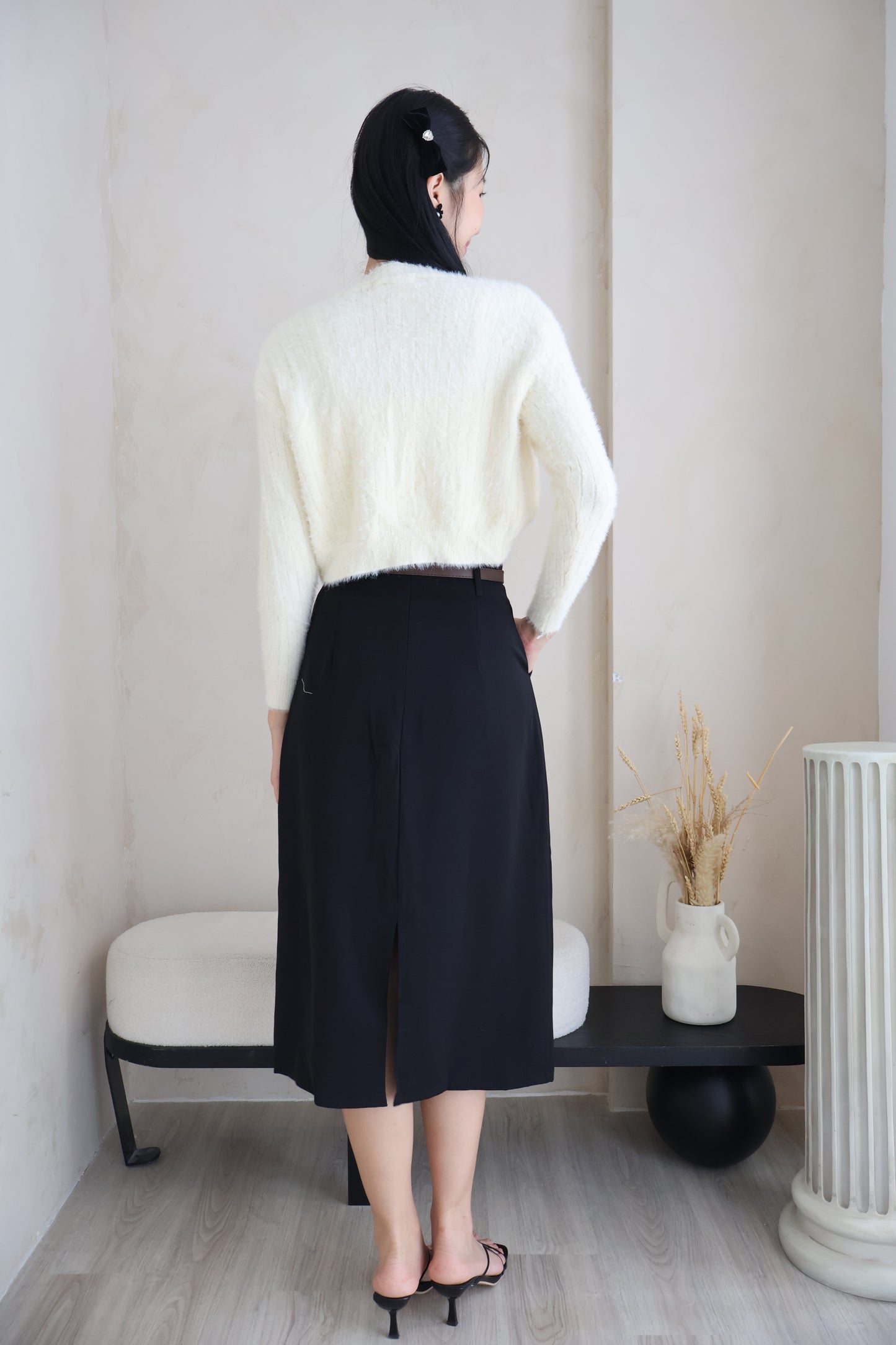 First Crush Furry Cardigan Set In Sunshine Daffodil