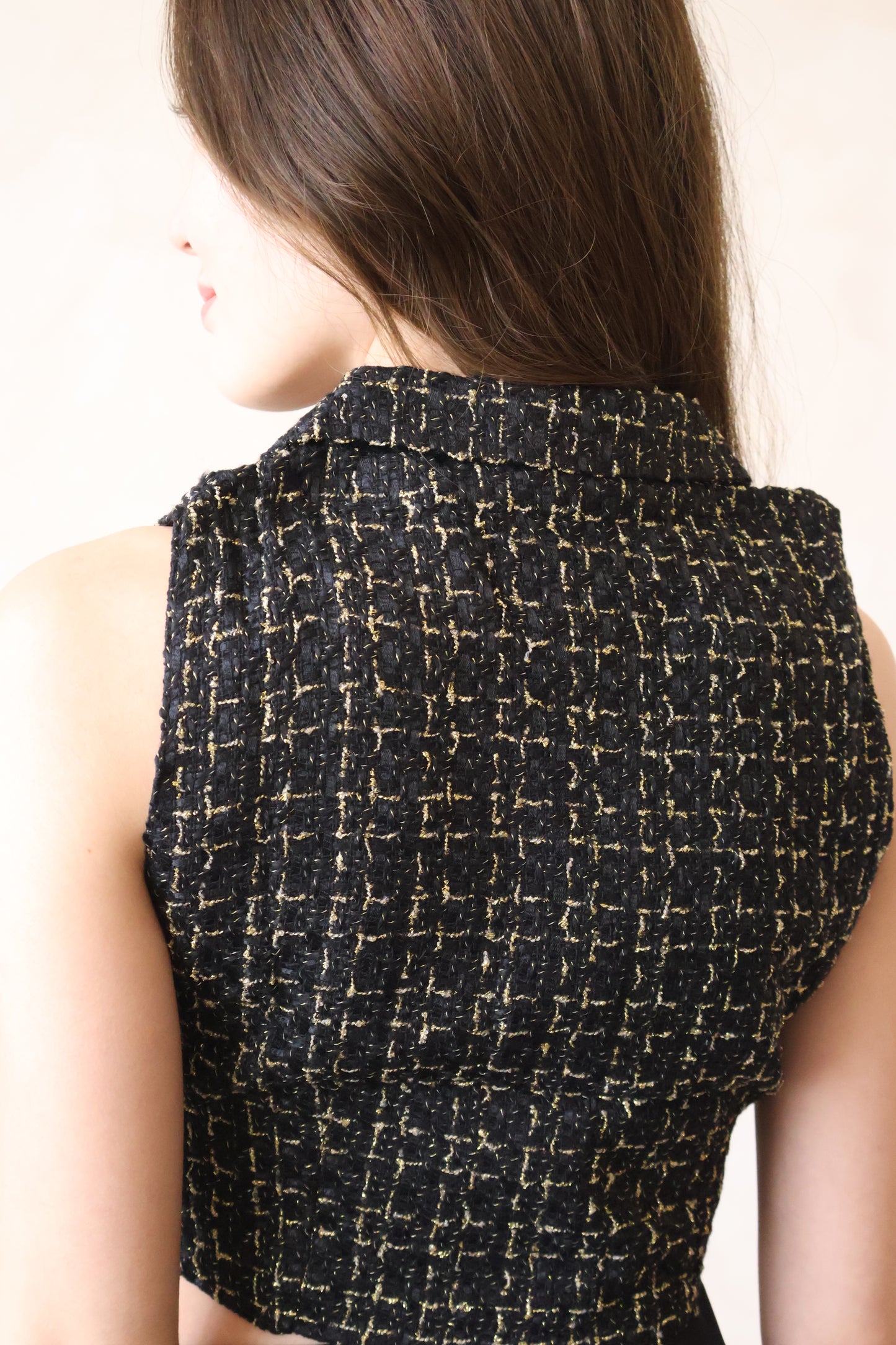 *Restocked* Lola Tweed Vest Co-Ords in Timeless Black