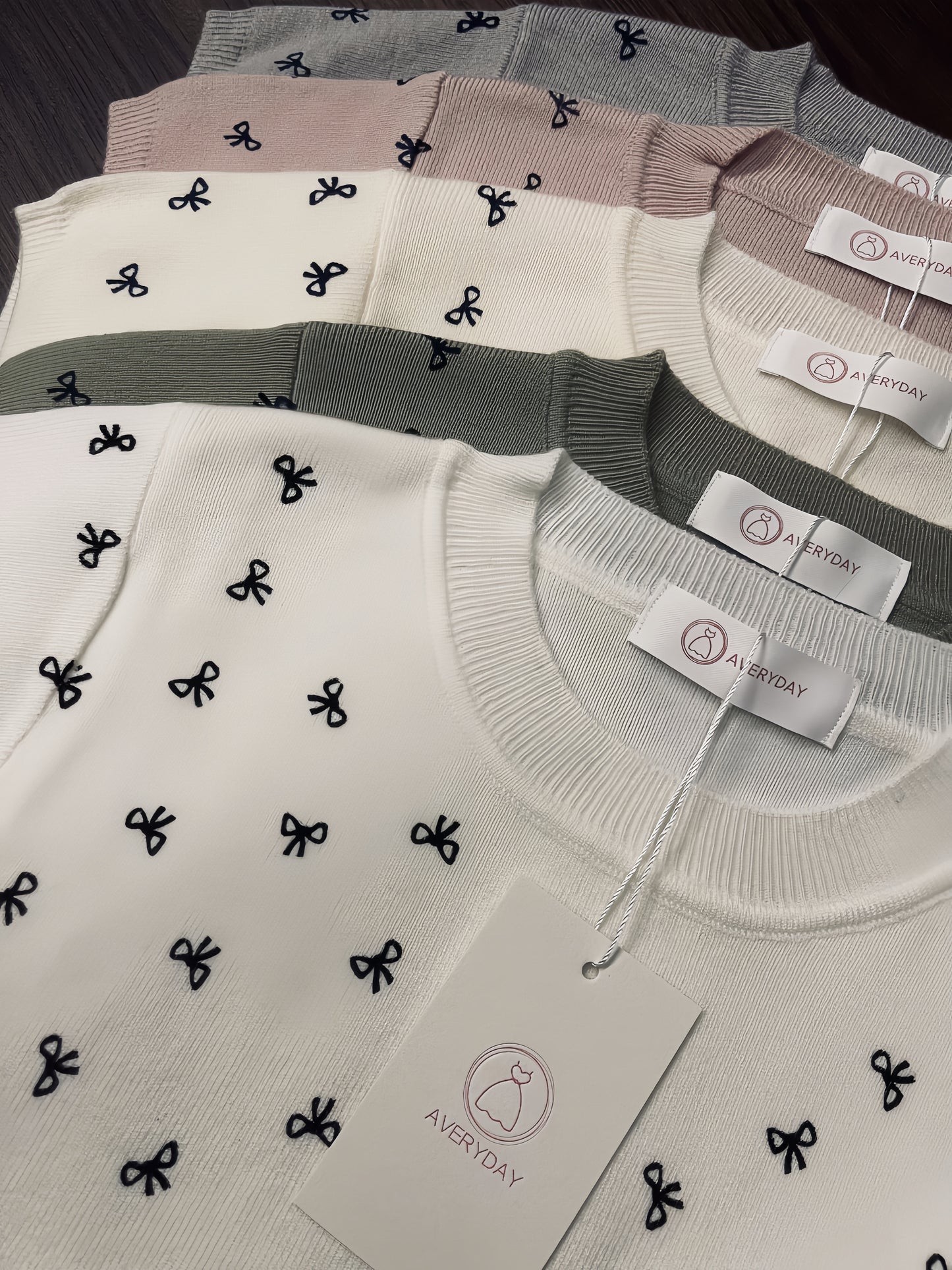 Tessa Bow Knit Top in Cream