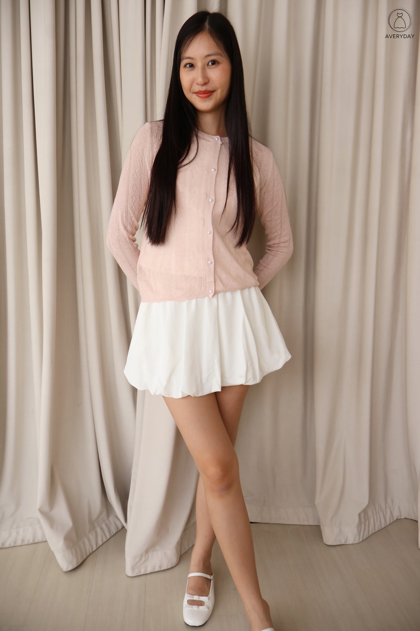 Jane Pearl Button Cardigan In Pink