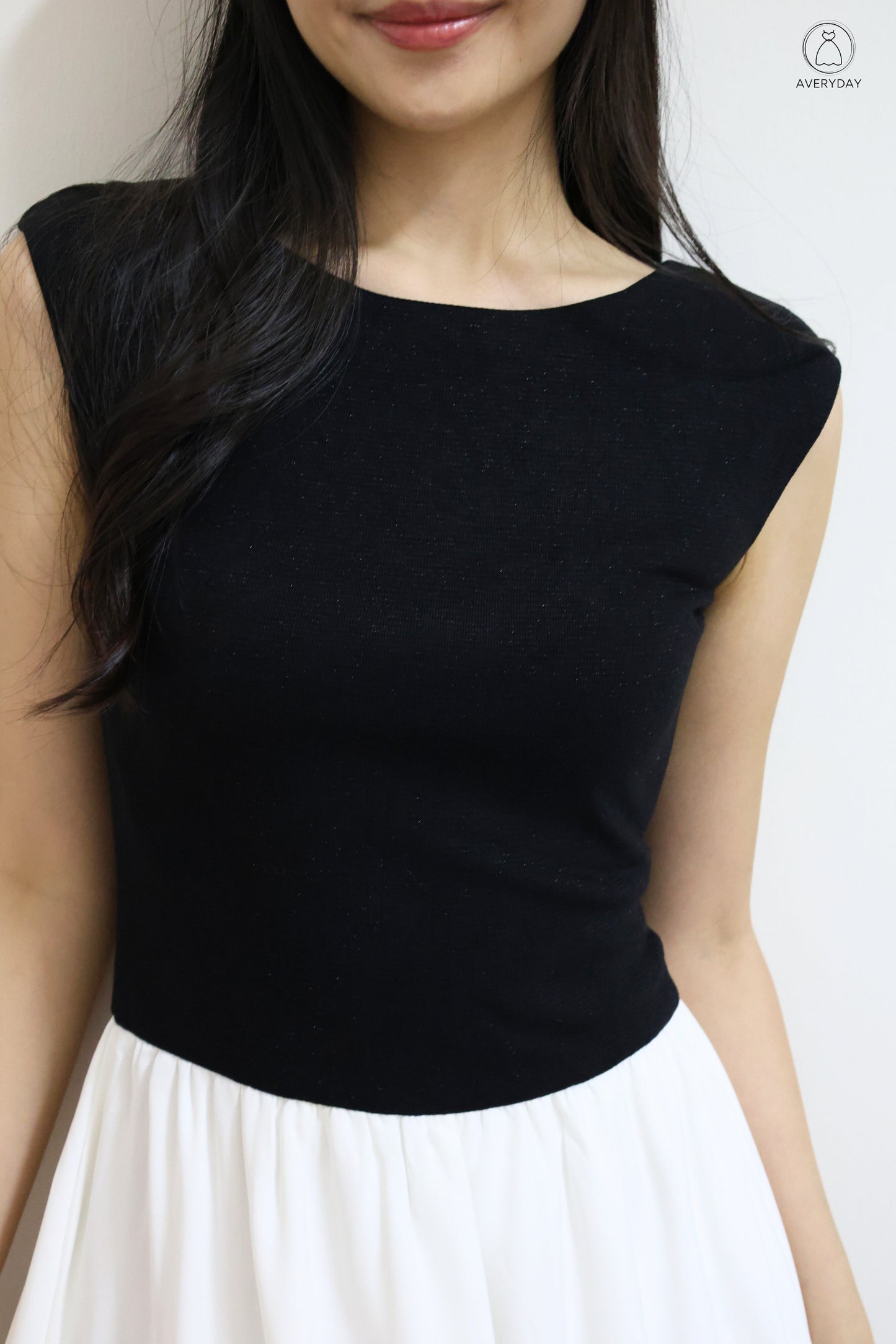 Linsey Glitter Soft Knit Bubble Hem Midi Dress In Classic Black