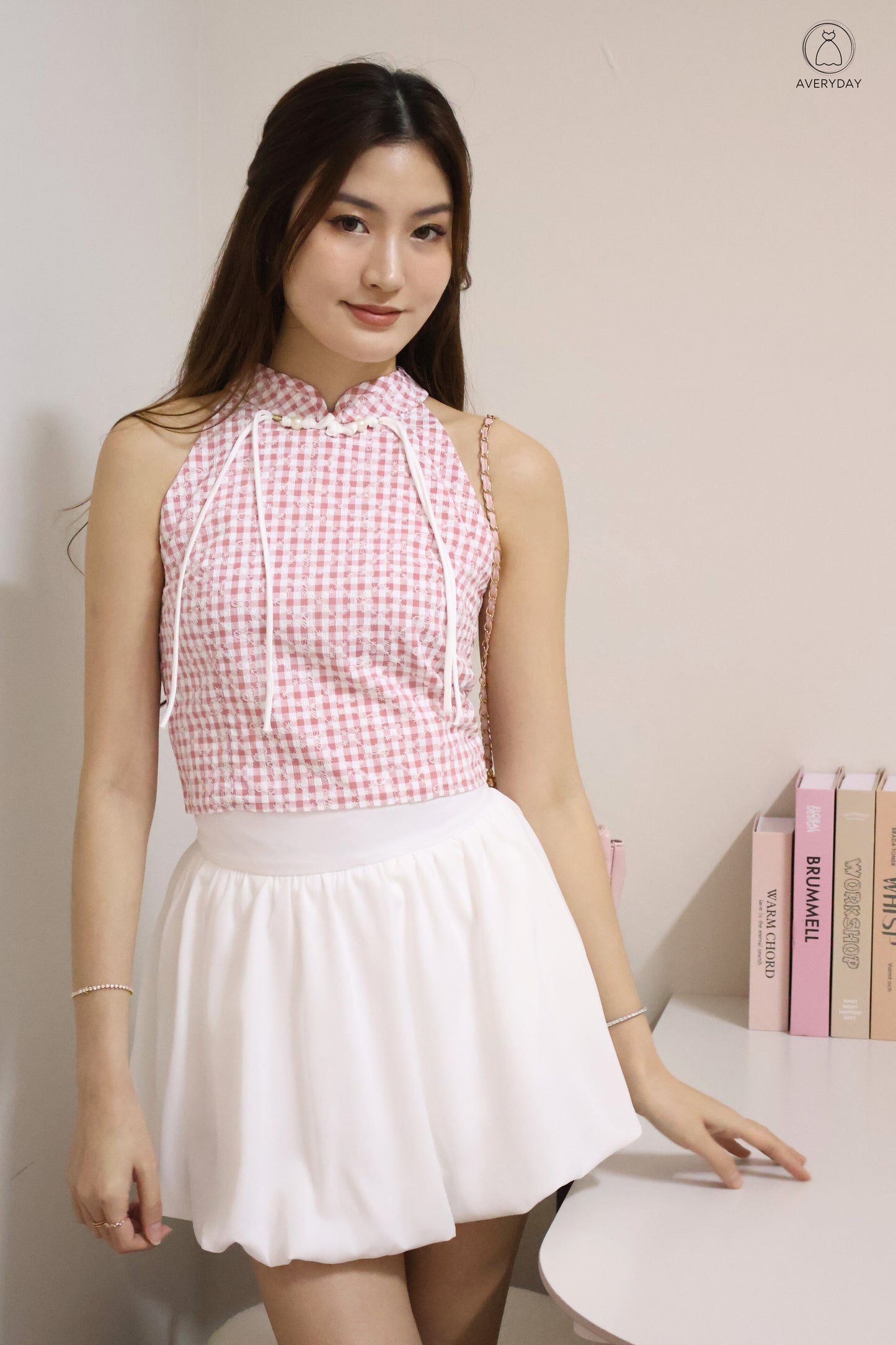 Juno Bubble Hem Pocket Skorts In White