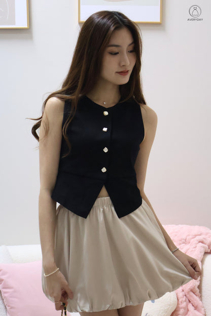 Briena Timeless Vested Button Co-Ord Set In Black