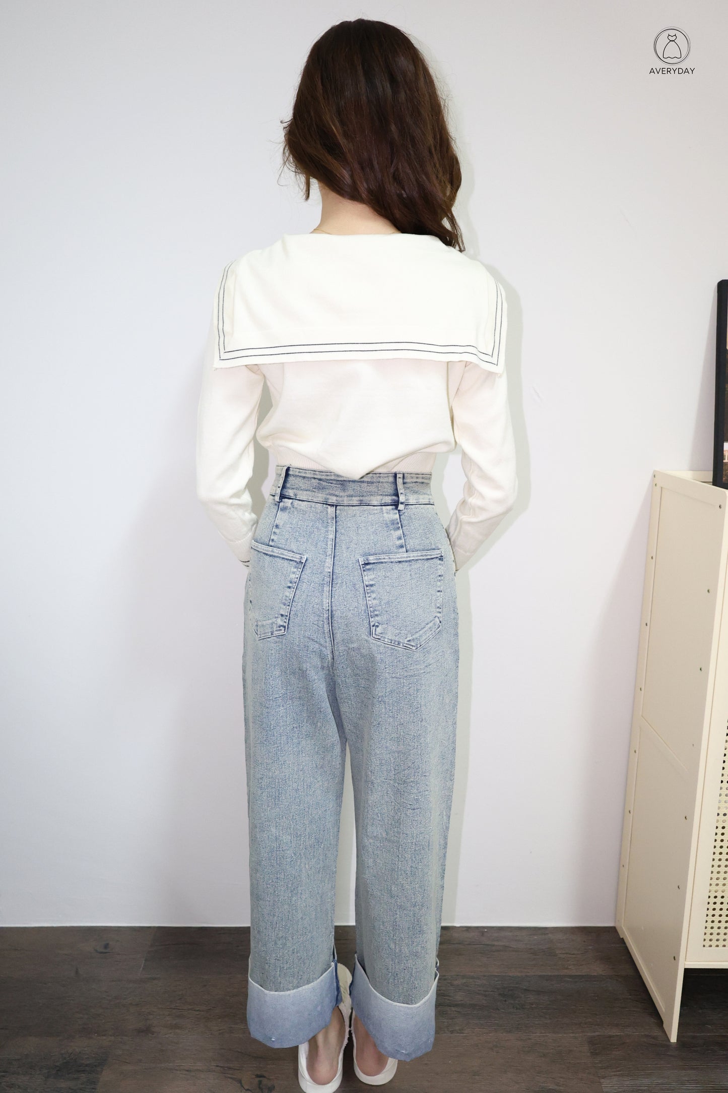 Tayler Nautical Tie Front Knit Top In Cream