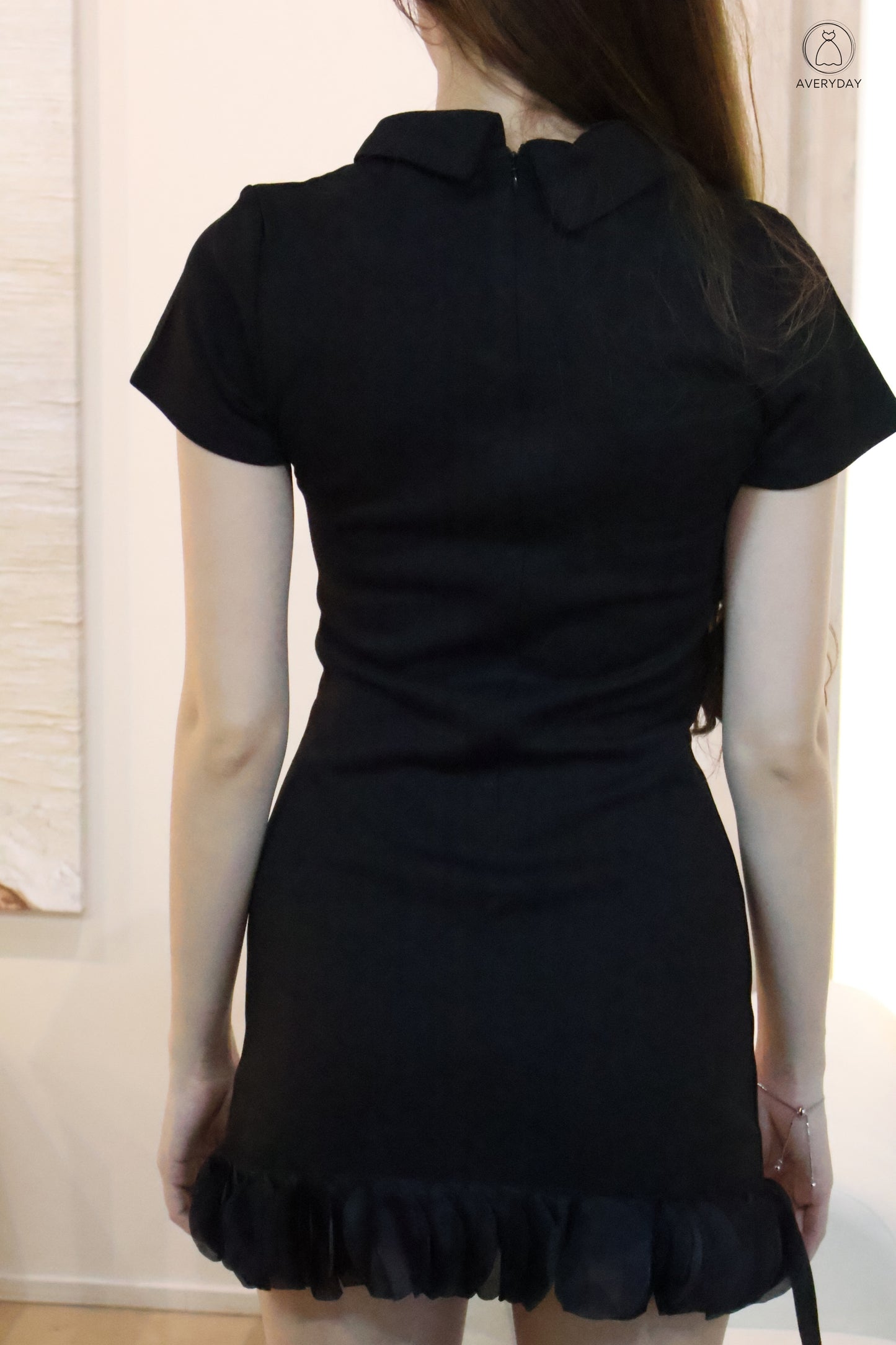 Eliza Polo Button Down Dress In Black