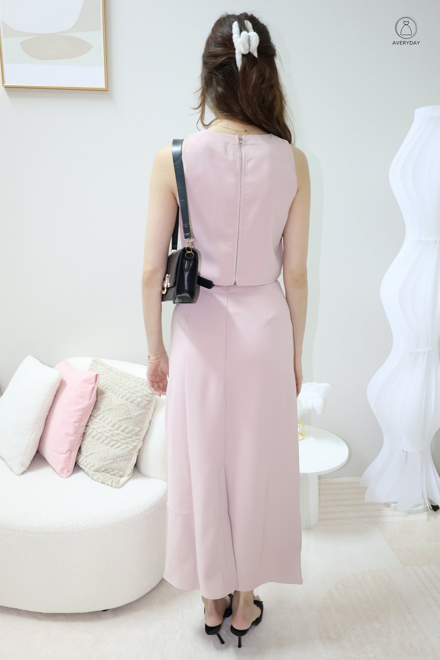 Eryn Belted Minimalist Co-Ord Set In Pink