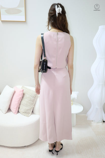 Eryn Belted Minimalist Co-Ord Set In Pink