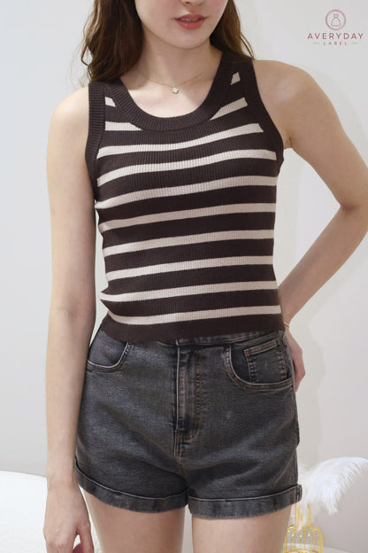 Elora Denim Cuffed High Waist Shorts In Black Denim