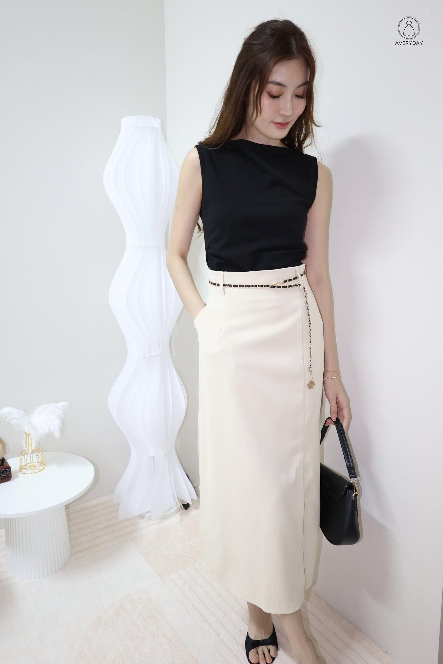 Randy Ruched Boatneck Top In Black