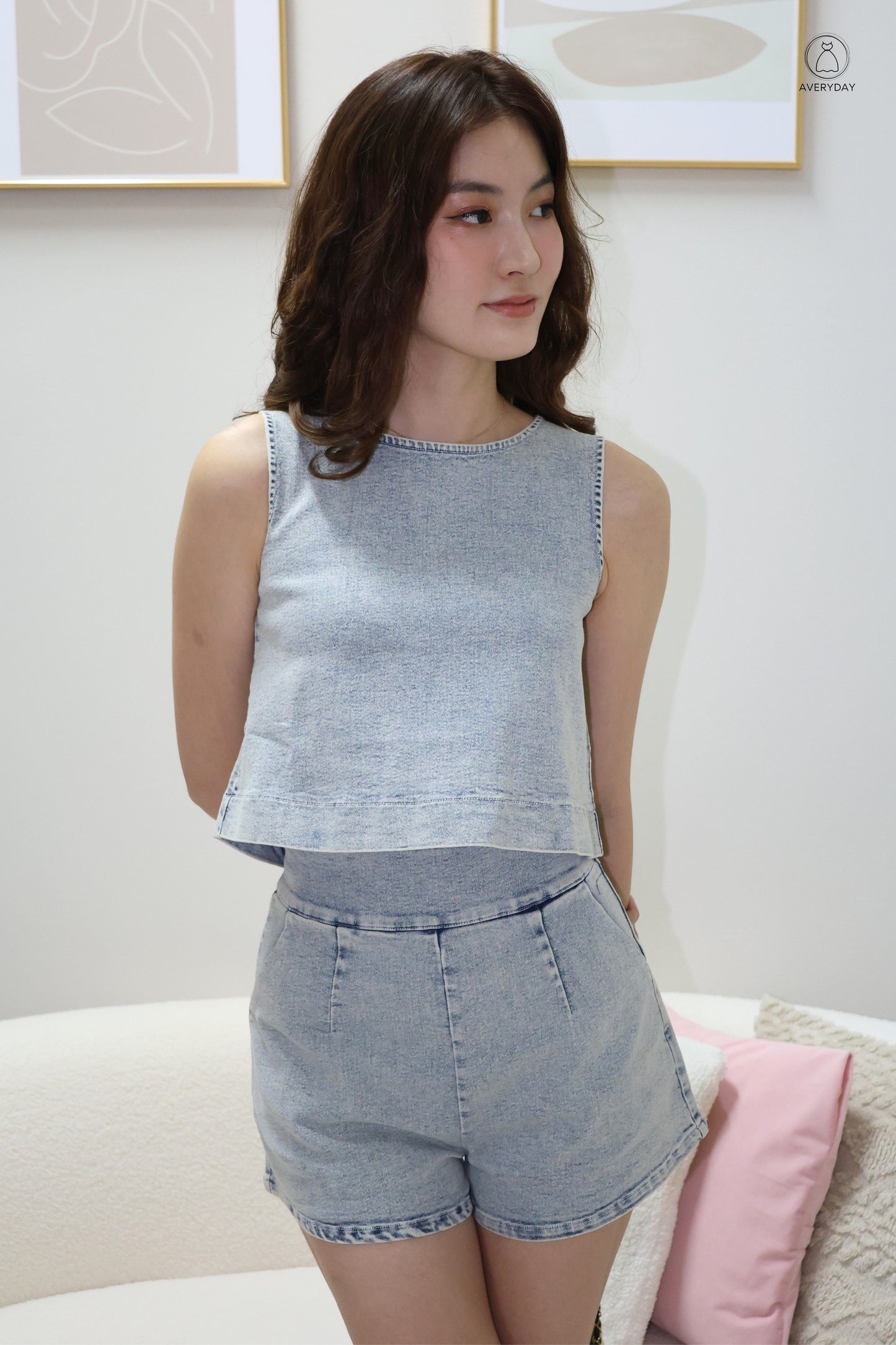 Beatrice Washed Denim Co-Ord Set (Light)