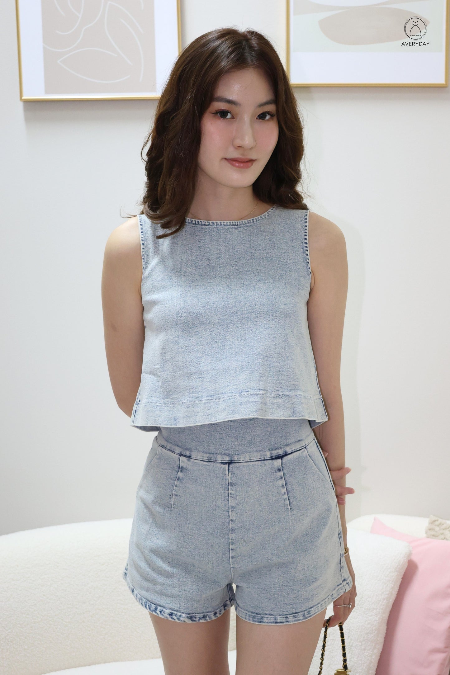 Beatrice Washed Denim Co-Ord Set (Light)