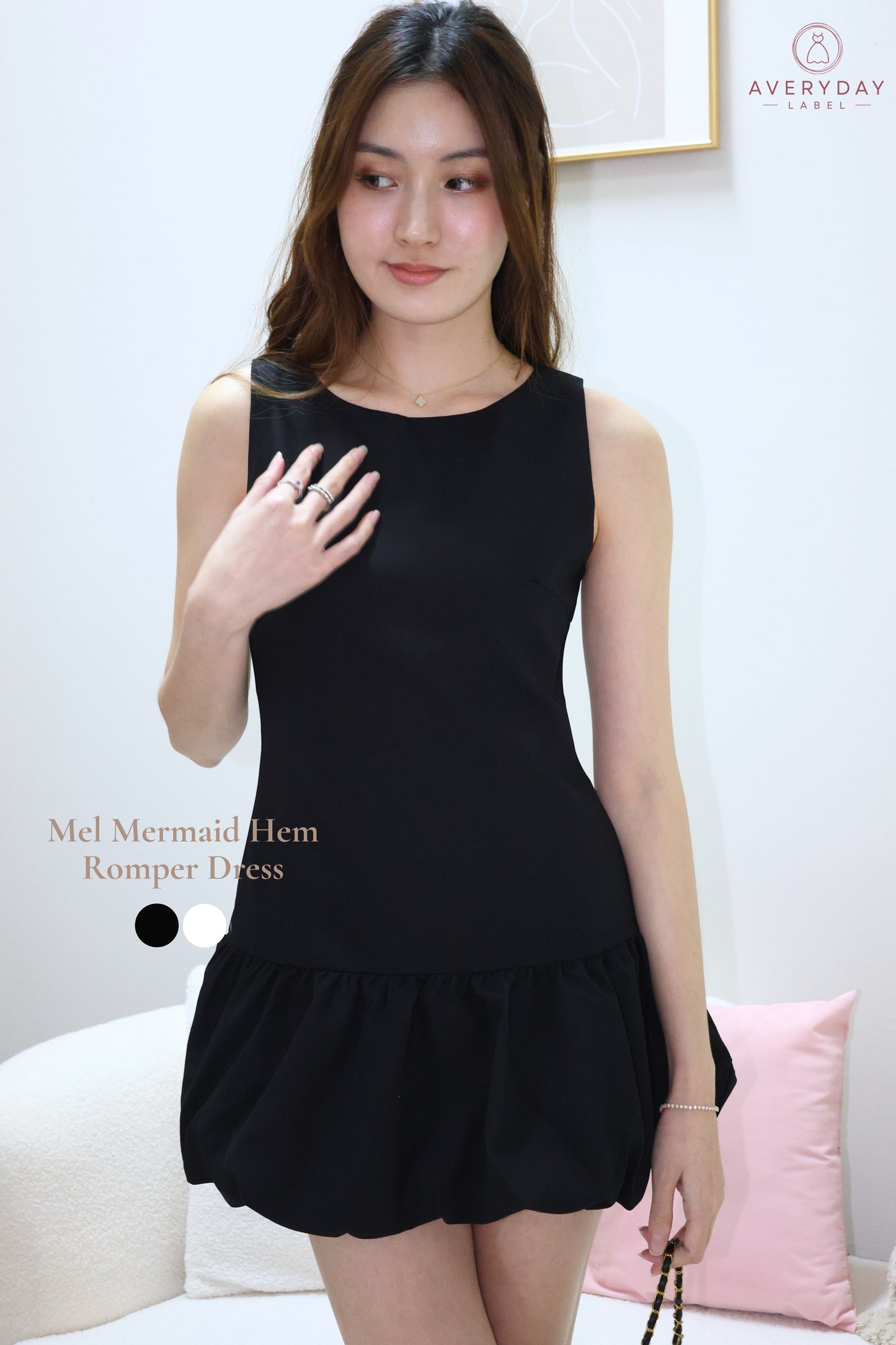 Mel Mermaid Hem Romper Dress In Black