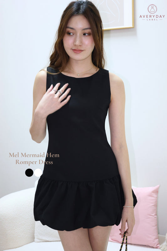Mel Mermaid Hem Romper Dress In Black
