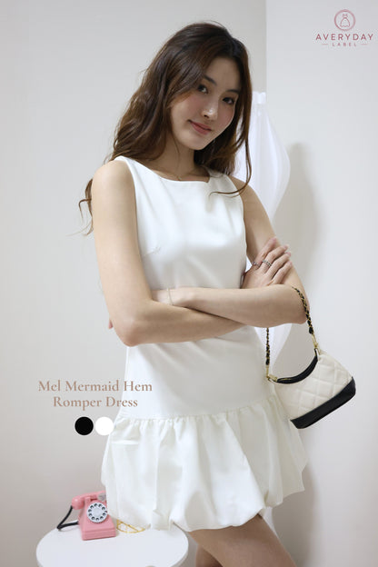 Mel Mermaid Hem Romper Dress In White