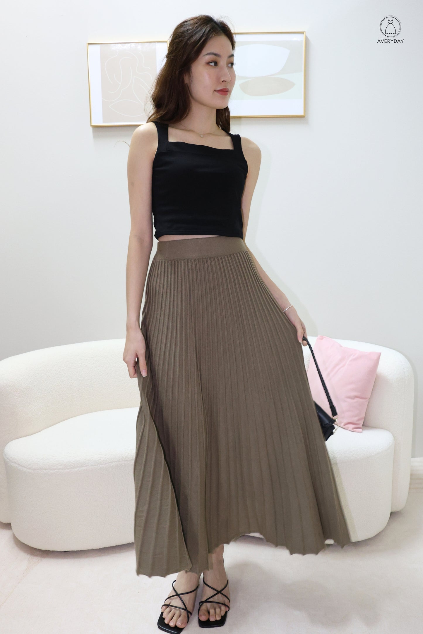 Elma Classic Square Neck Top in Black