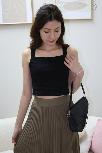 Elma Classic Square Neck Top in Black