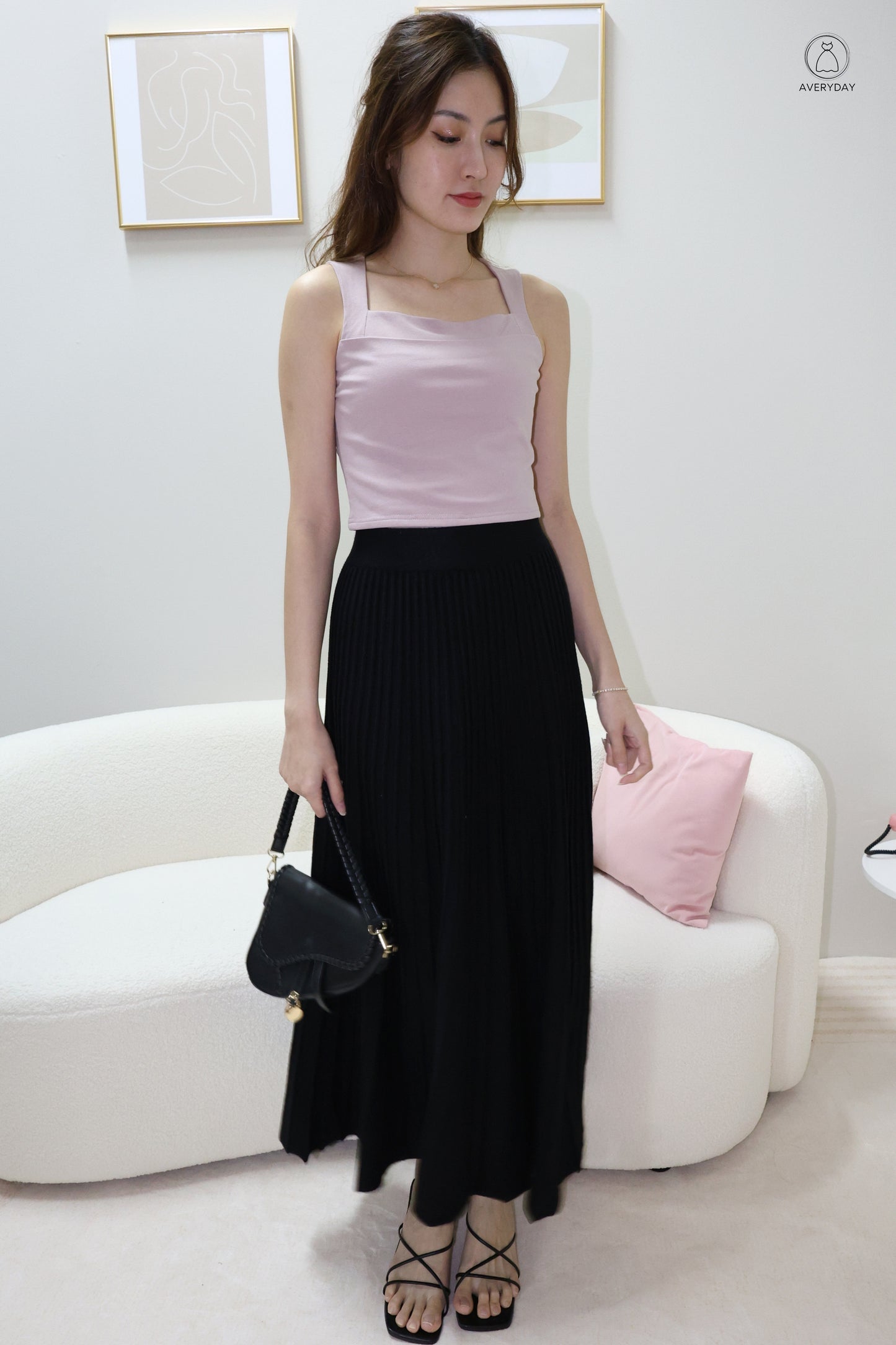 Elma Classic Square Neck Top in Lilac