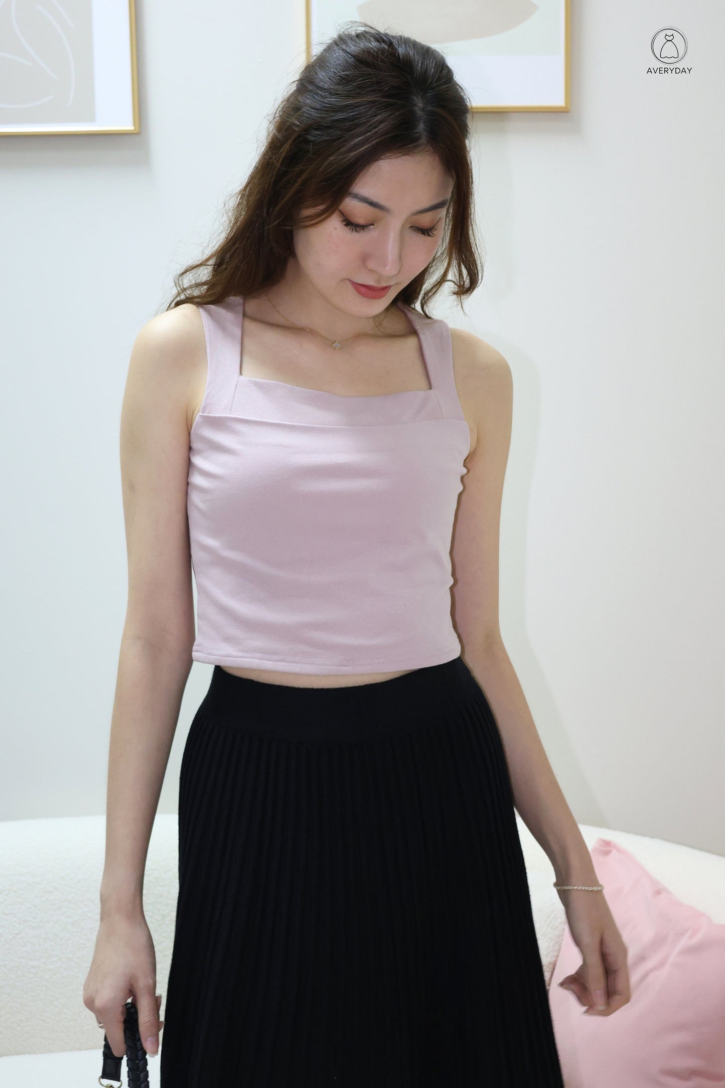 Elma Classic Square Neck Top in Lilac
