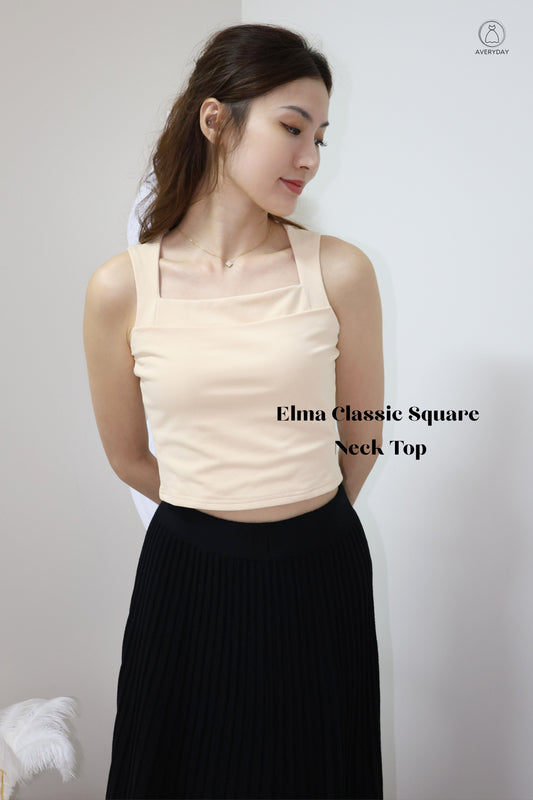 Elma Classic Square Neck Top in Daffodil