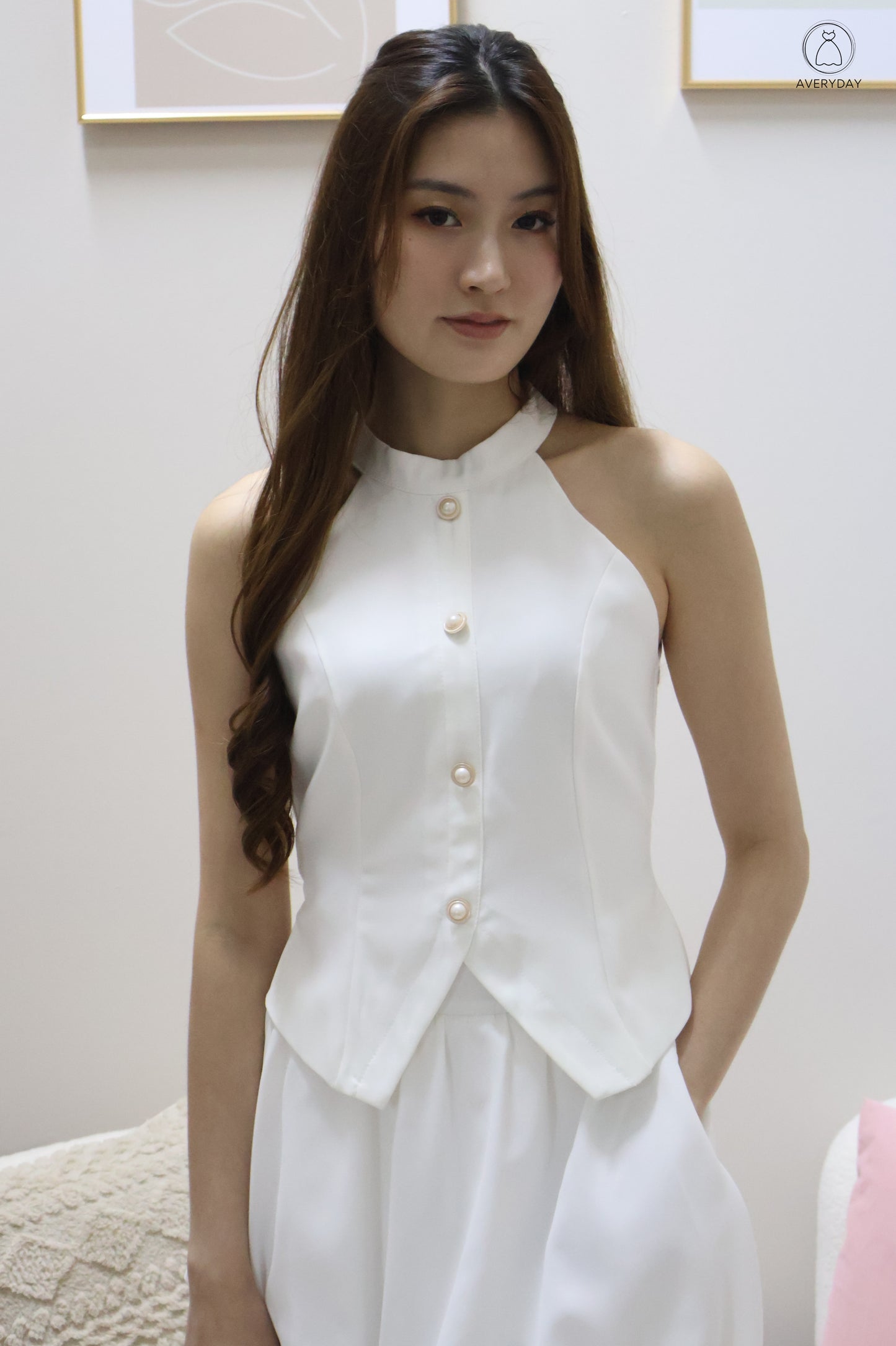 Juno Bubble Hem Pocket Skorts In White