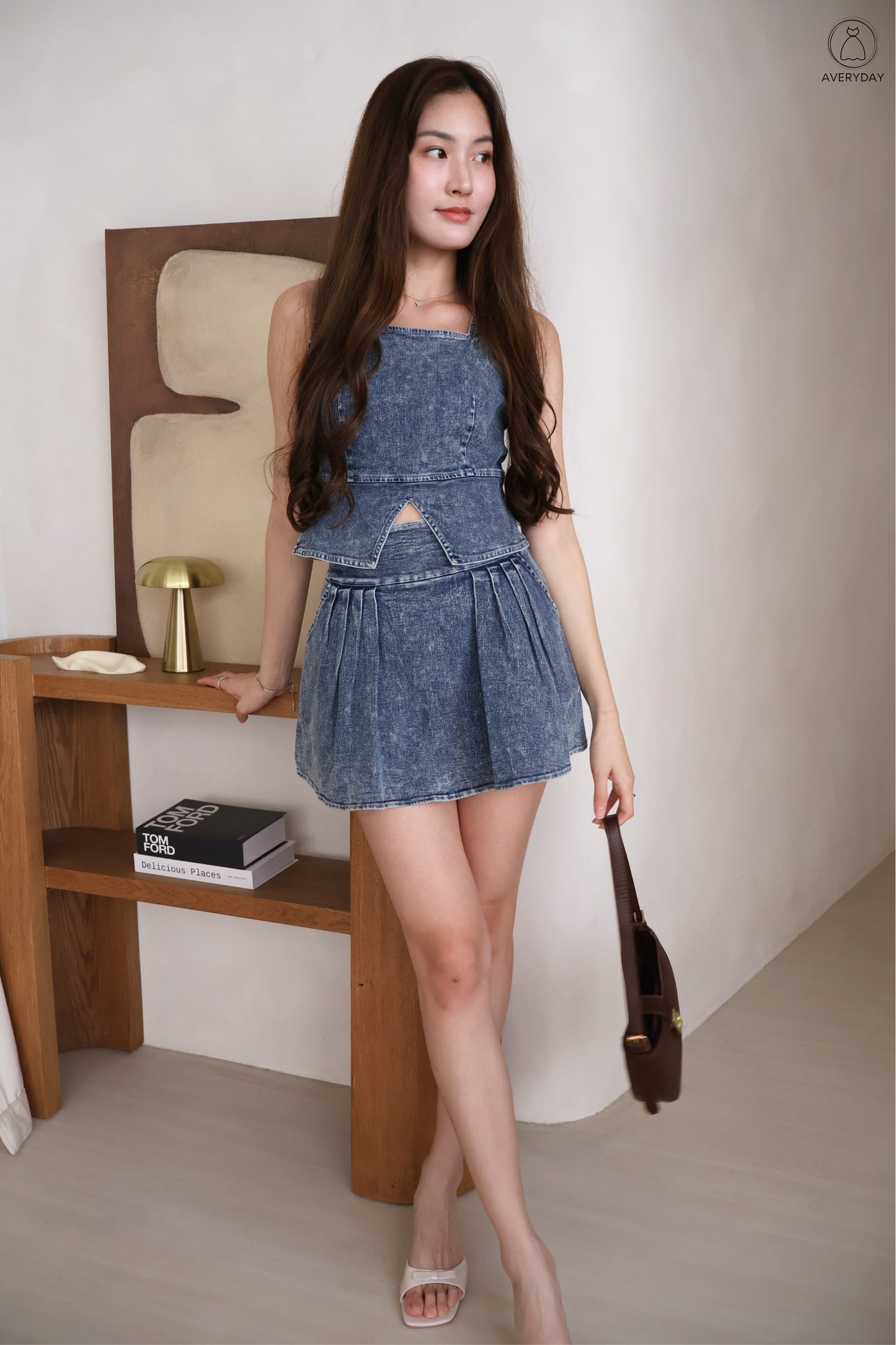 Shona Denim Co-Ord Set In Mid Wash