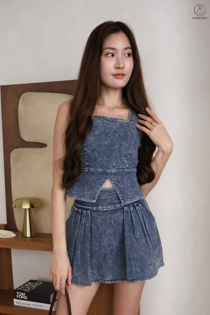 Shona Denim Co-Ord Set In Mid Wash