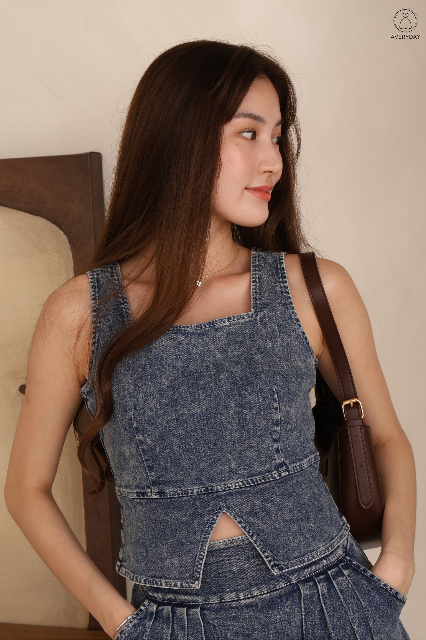 Shona Denim Co-Ord Set In Mid Wash