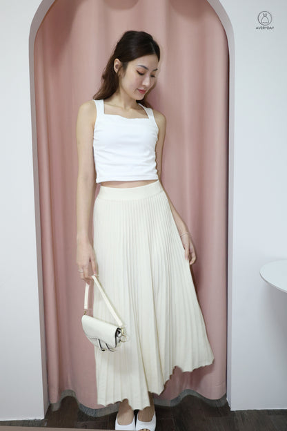 Elma Classic Square Neck Top in White
