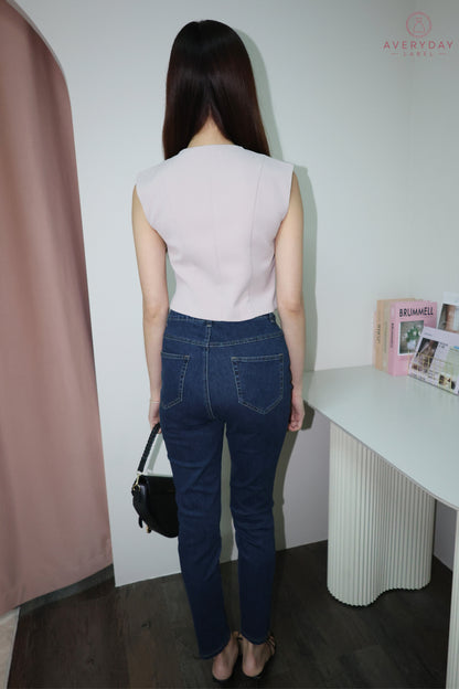 Keramie Snap  Button Vest Top In Taupe