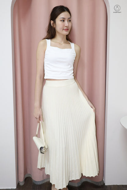 Elma Classic Square Neck Top in White