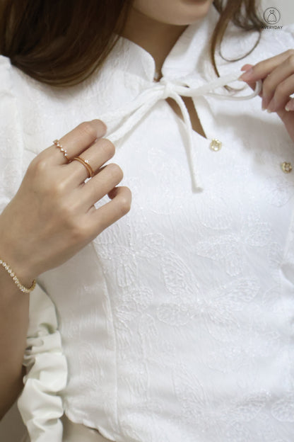 *CNY* 雪婉 (Xuě Wǎn) Gentle  Glow Textured Co Ord Set In Champagne