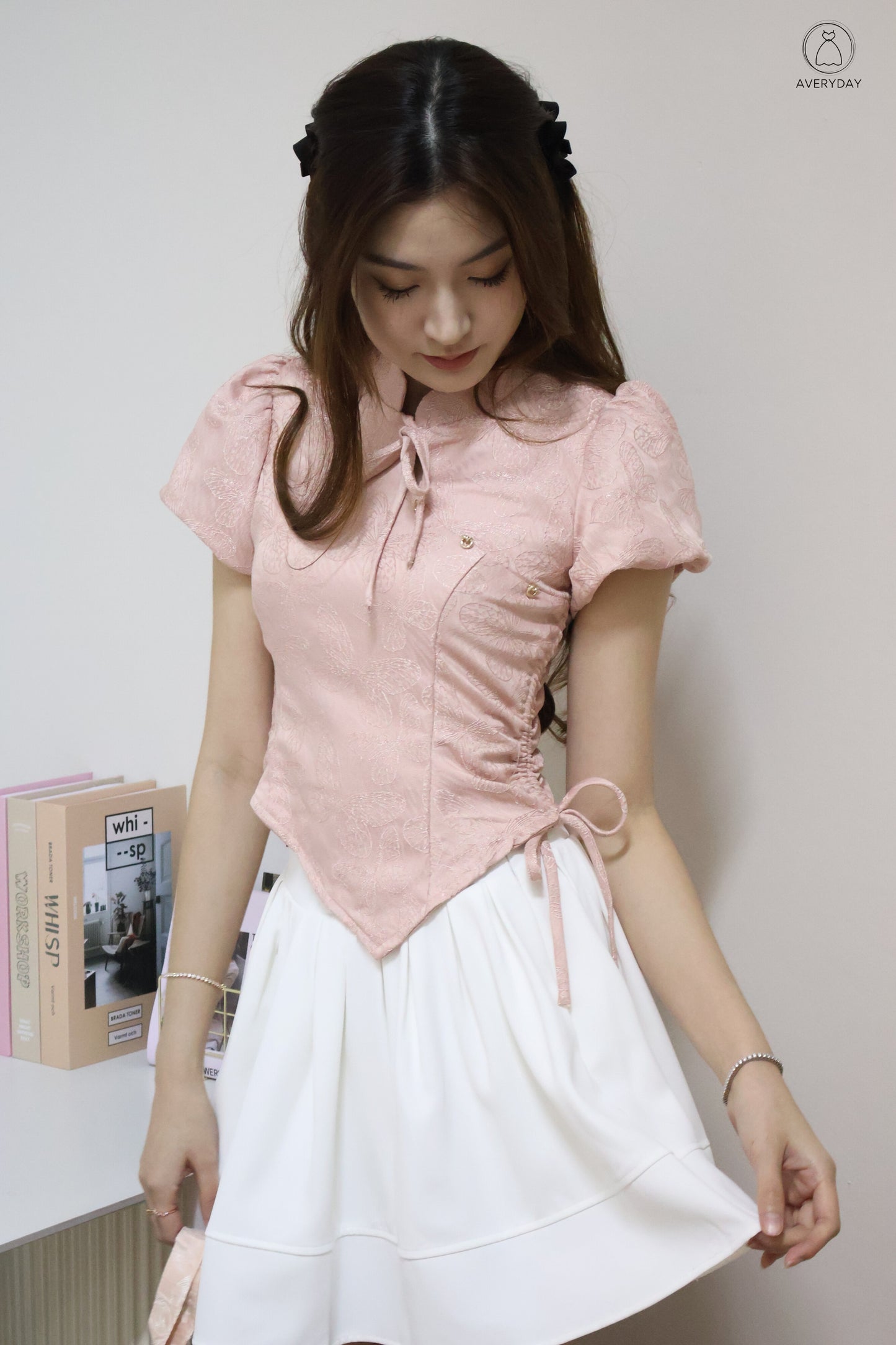 *CNY* 雪婉 (Xuě Wǎn) Gentle  Glow Textured Co Ord Set In White