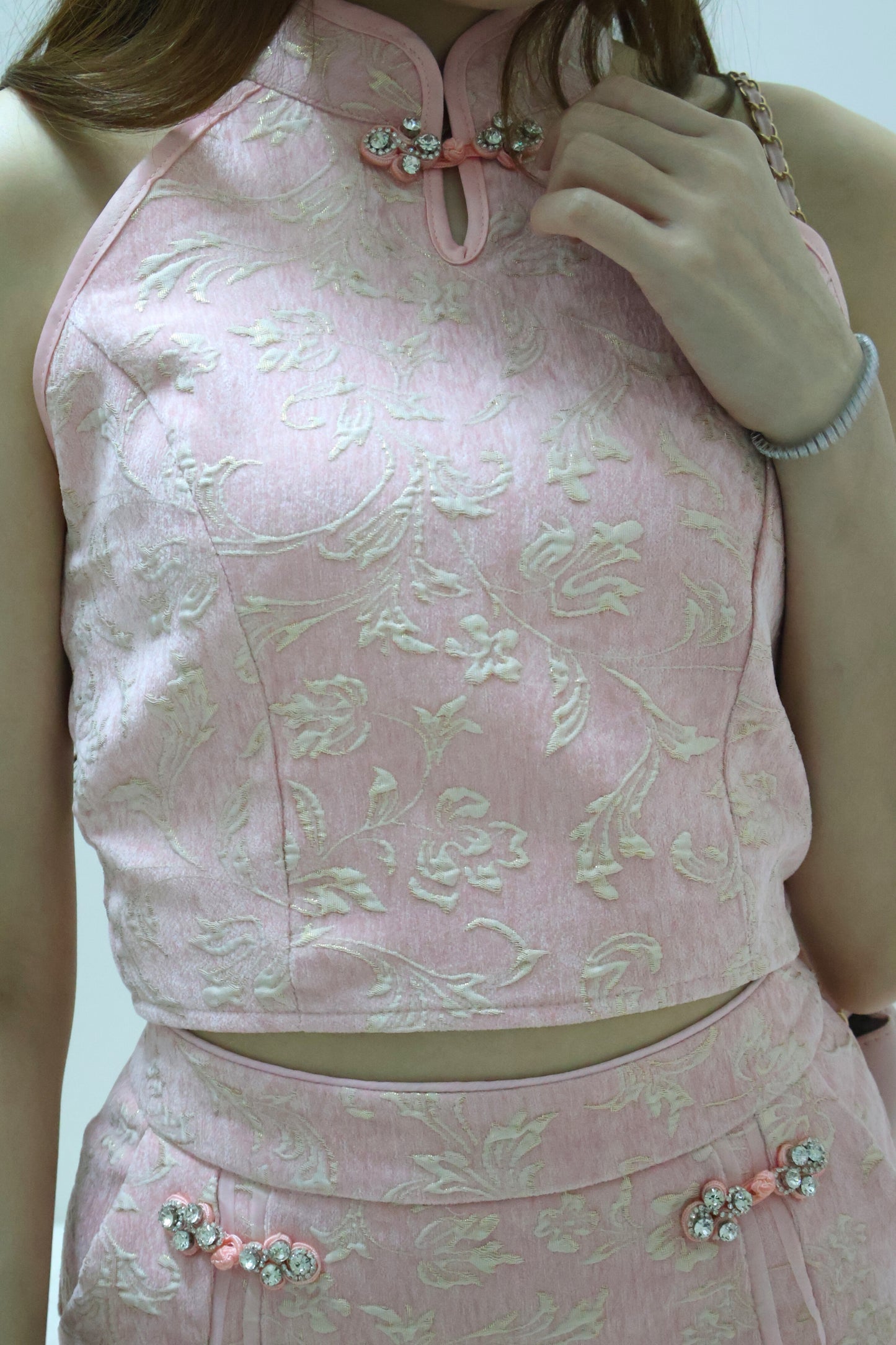 *CNY*芊柔 (Qiān Róu) Soft  Petal Jacquard Co-Ord Set In Pink