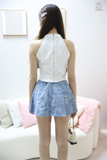 *CNY* 锦庭 (Jǐn Tíng) Dynasty  Ribbon Lace Oriental Top In White