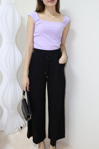 Neia Pocket Lounge Pants In Classic Black