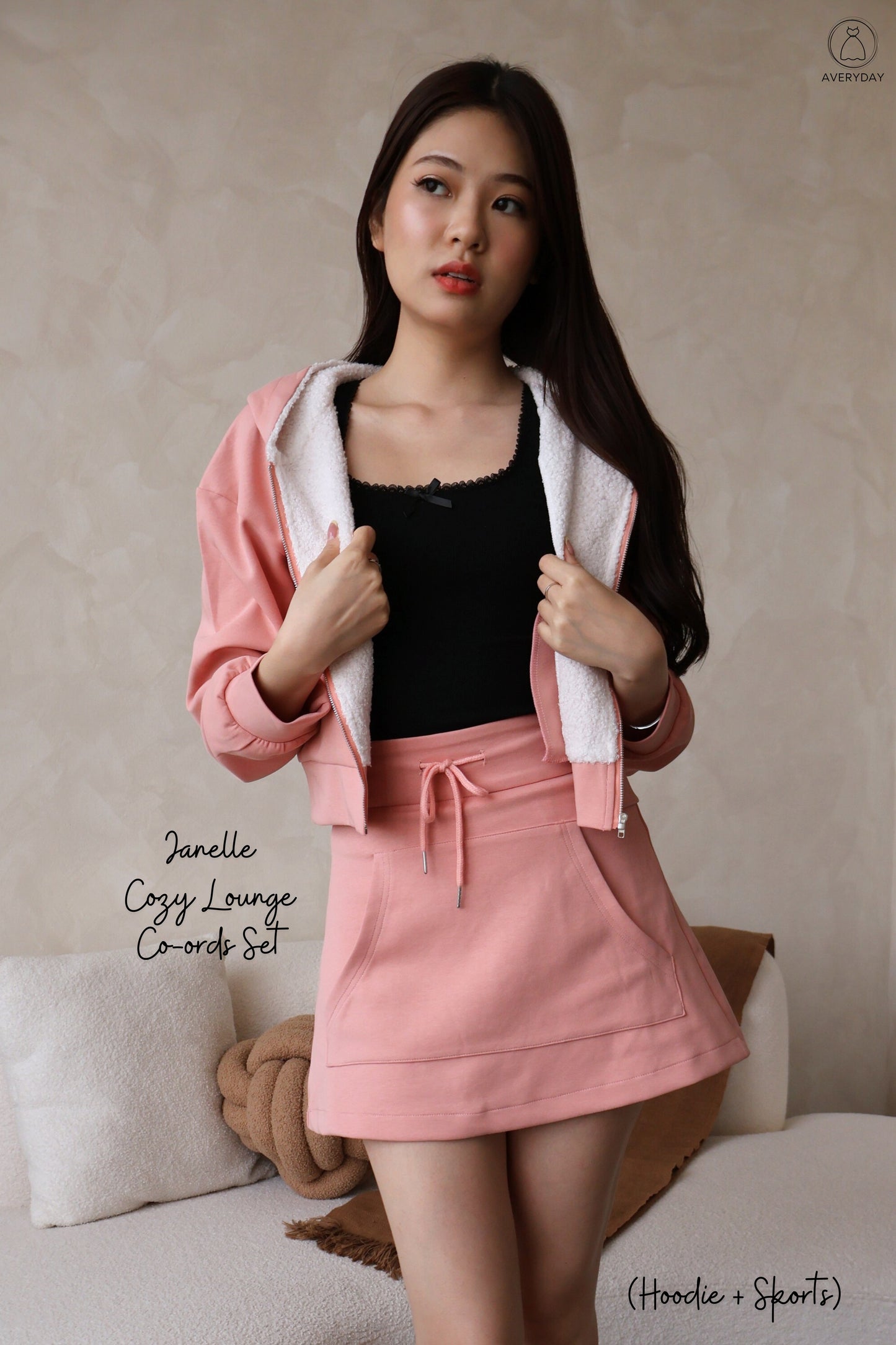 Janelle Cozy Lounge Co-ords Set In Coral