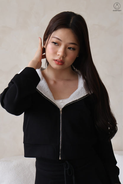 Janelle Cozy Lounge Co-ords Set In Black