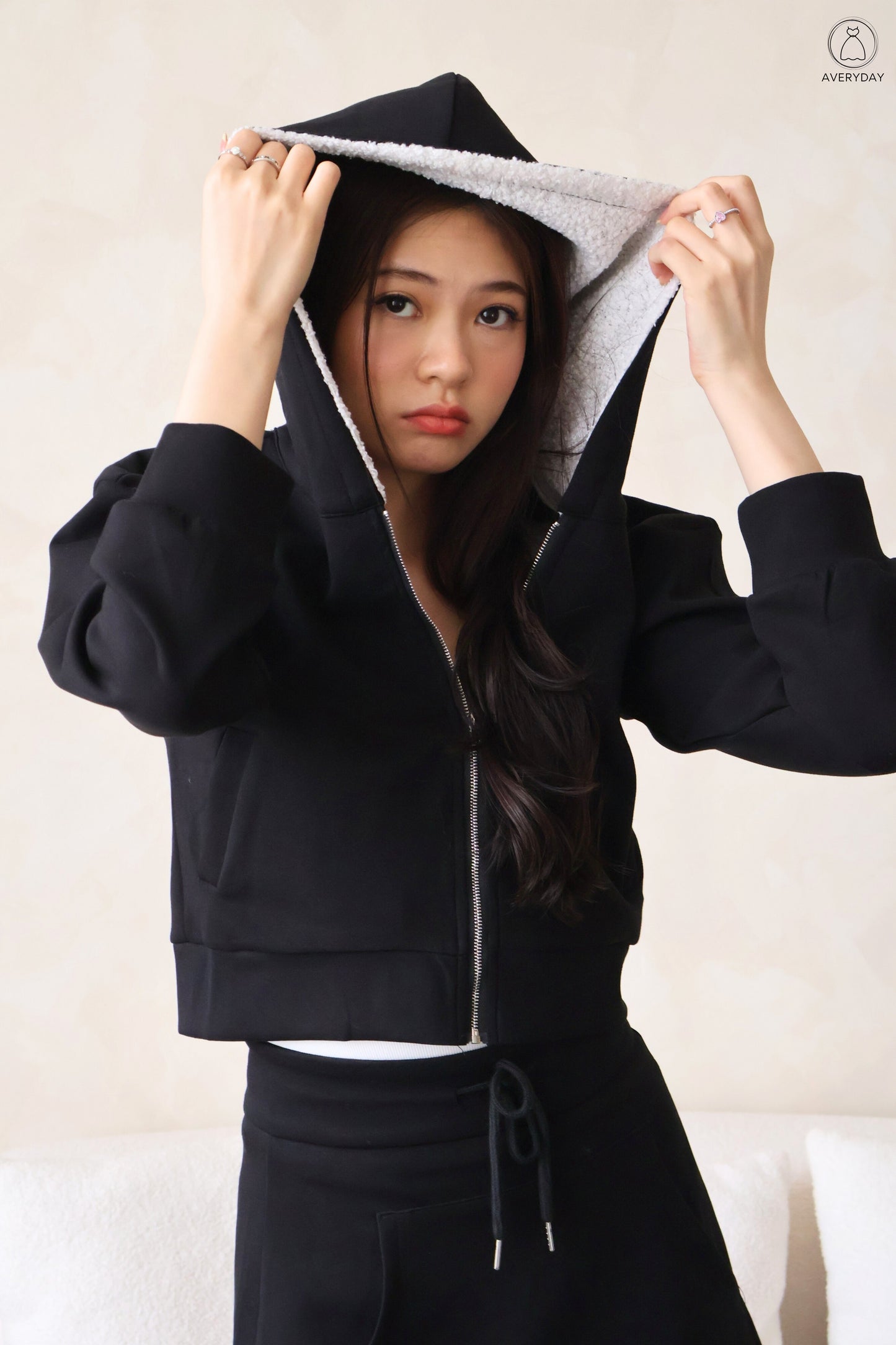 Janelle Cozy Lounge Co-ords Set In Black