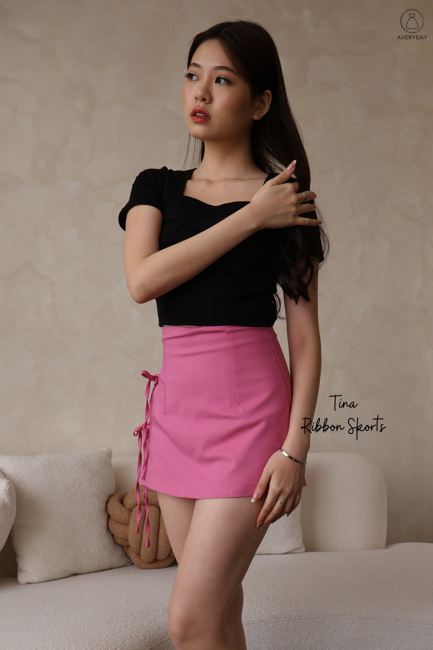 Tina Ribbon Skorts In Barbie Pink