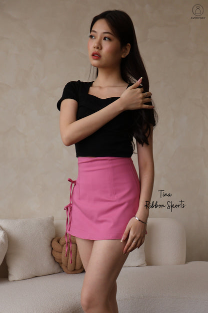 Tina Ribbon Skorts In Barbie Pink